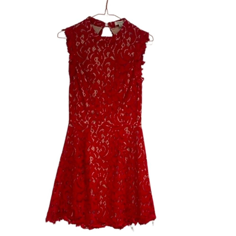 Stunning Red Francesca’s Flirty Lace Dress Size Small
